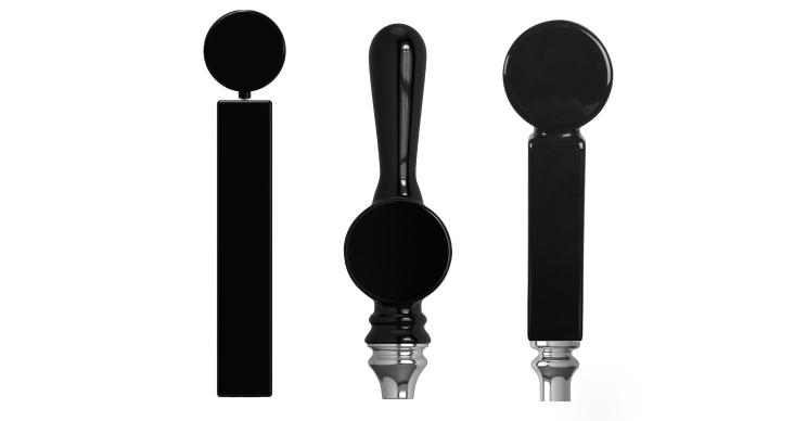 knob style round black beer tap handles