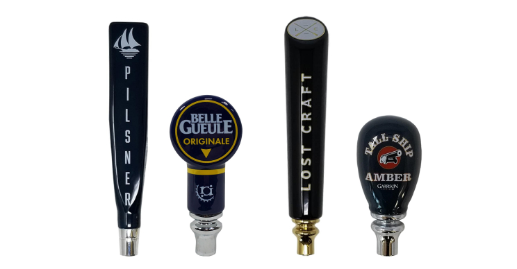 pub style black beer tap handles