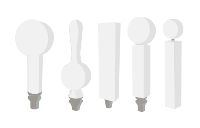 common shapes of bar tap handles