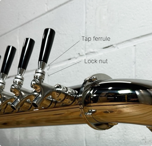 beer tap handle ferrule and lock nut